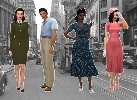 Floppy Hat Outfit, Sims 4 Wedding Dress, Sims 4 Decades Challenge, 1940s Looks, Kawaii Clothes Goth, Peggy Carter, Agent Carter, 1940s Fashion, Vintage Pants