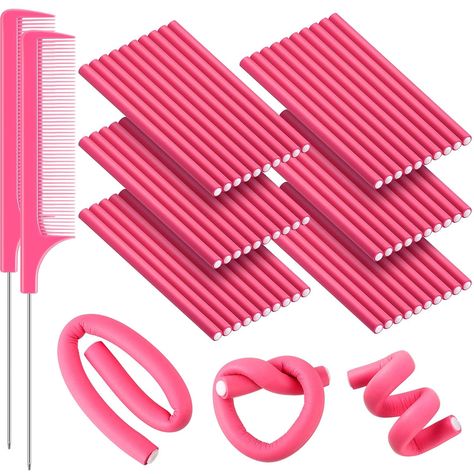 Hair Curling Rods, Heat Rollers, Hairstyles No Heat, Hair Twist Curls, Flexible Curling Rods, Foam Hair Rollers, Cute Latina Hairstyles, Short Hair Twist, Foam Curlers