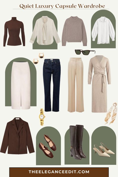 quiet luxury capsule wardrobe Classy Closets Ideas, Building A Timeless Wardrobe, Quiet Luxury Spring Outfit, Quiet Luxury Fashion 2024, Feminine Wardrobe Capsule, Quiet Luxury Midsize, Restart Wardrobe, Quiet Luxury Spring 2024, Quiet Luxury Wardrobe