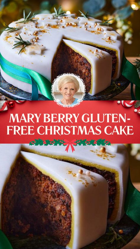 Mary Berry Gluten-Free Christmas Cake Gluten Free Christmas Cake Recipe, Mary Berry Recipes Baking, Mary Berry Christmas, Big Family Christmas, Gluten Free Christmas Cake, Christmas Craft Ideas To Make, Gluten Free Christmas Desserts, Berry Cakes, Easy Christmas Craft Ideas