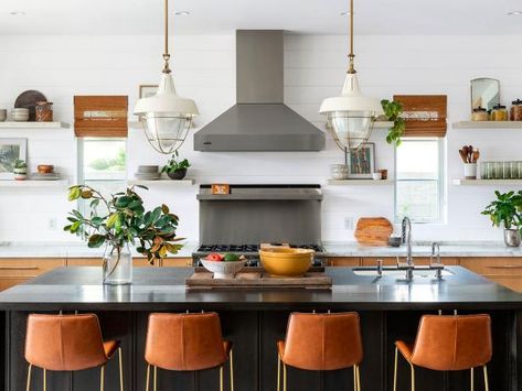 The HGTV star designed her California space with family in mind. Best Play Kitchen, Jasmine Roth, Stainless Steel Backsplash, Steel Backsplash, Front Door Paint Colors, Hgtv Star, Food Network Star, Hidden Potential, Door Paint Colors