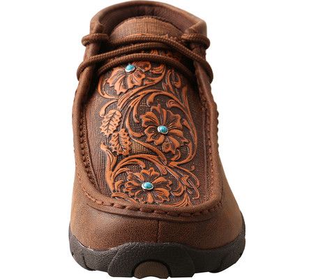 Womens Twisted X Boots WDM0081 Driving Moc Chukka Boot - FREE Shipping & ExchangesPlay Product Video Cowgirls Hats, Twisted X Shoes Woman, Ranch Clothes, Tooled Flowers, Moccasins Outfit, Driving Mocs, Twisted X Shoes, Country Shoes, Western Shoes