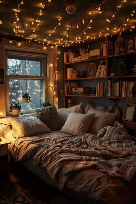 Booklover Bedroom Ideas, Book Corner Ideas Bedroom Cozy Nook Reading Areas Decor, Reading Spot In Bedroom, Booklover Bedroom, Cozy Bookish Bedroom, Reading Area In Bedroom, Comfy Core, Book Corner Ideas Bedroom, Nook Bedroom