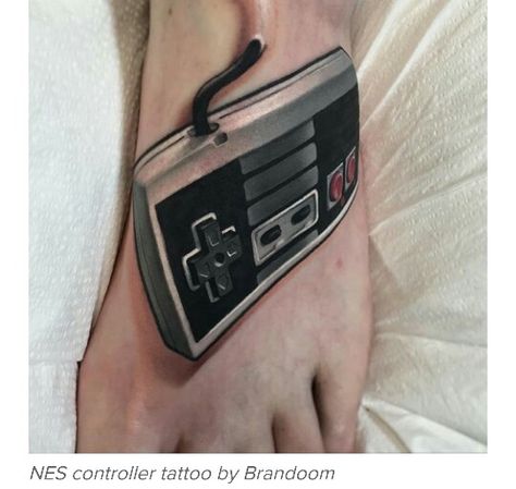 90's inspired Newschool Tattoos, Nes Controller, Foot Tattoo, 90s Inspired, Samsung Gear Fit, Samsung Gear, Fitbit, Nintendo, Tattoos