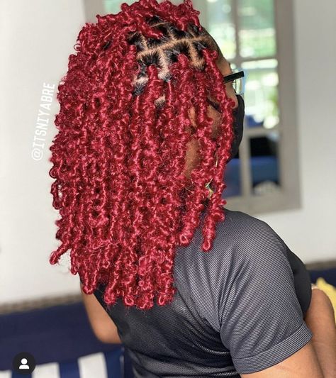 Butterfly Locs With Color Red, Red Butterfly Locs, Butterfly Locs, Big Box Braids Hairstyles, Faux Locs Hairstyles, African Hair Braiding Styles, Twist Braid Hairstyles, Protective Hairstyles Braids, Box Braids Styling