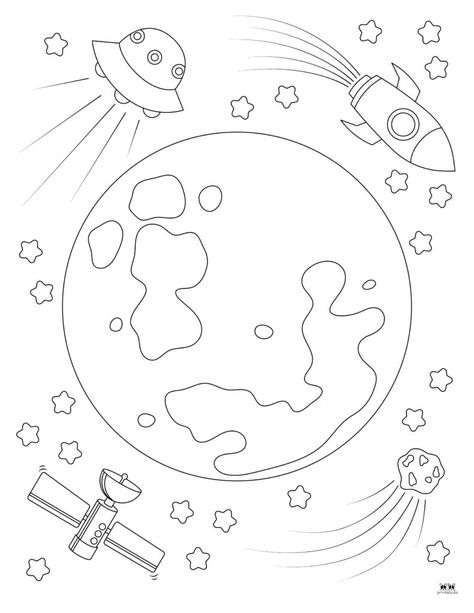 Print these moon coloring pages and templates, including moon phases, to help entertain and educate your little ones. Print from home. 100% FREE! Moon Coloring Pages, Moon Print, Free Printable Coloring, Space And Astronomy, Page Template, Free Kids, Moon Phases, Printable Coloring, Coloring Pages For Kids