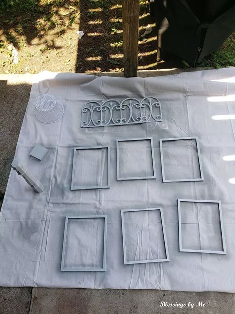 Diy Dollar Tree Farmhouse Decor, Salt Wash Paint Furniture, Dollar Tree Farmhouse Decor, Sheet Spray, Dollar Tree Farmhouse, Basket Makeover, Thrift Store Upcycle, Shiplap Sign, Farmhouse Window