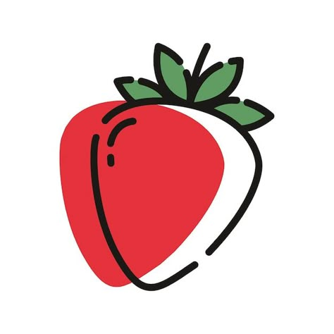 Strawberry Logo Design, Strawberry Logo, Strawberry Vector, Strawberry Icon, Strawberry Illustration, Strawberry Graphic, Bat Mitzvah Logo, Sweet Logo, Graphic Drawing