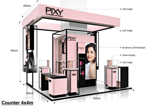 Beauty Exhibition Booth, Retail Wall Displays, Event Entrance Design, Booth Display Design, Colorful Office Design, Small Booth, Event Booth Design, Casa Clean, Retail Space Design