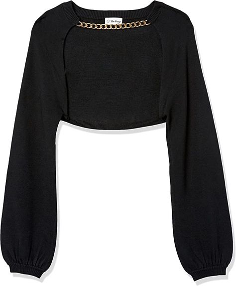 Amazon.com: The Drop Women's Miya Bell Sleeve Sweater Shrug With Chain, Black, XL : Clothing, Shoes & Jewelry Chain Clothing, Sweater Shrug, Black Shrug, Brand Collaboration, Bell Sleeve Sweater, The Drop, Shrug Sweater, Bell Sleeve, Sleeve Sweater