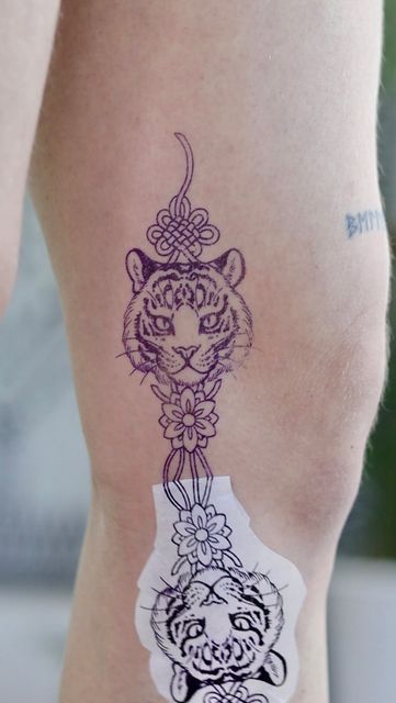 Korean Character Tattoo, Korean Ornament Tattoo, Korean Tiger Tattoo South Korea, Korean Culture Tattoo, Korea Tattoo Korean Traditional, Korean Traditional Tattoo, Korean Inspired Tattoos, Korean Tiger Tattoo, Chinese Traditional Tattoo