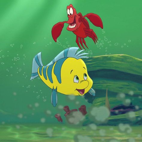 Iconic Disney Duos, Sebastian Little Mermaid, Flounder Little Mermaid, Sebastian And Flounder, Flounder And Sebastian, Disney Duos, Disney Sleeve, Ariel And Flounder, Oliver And Company