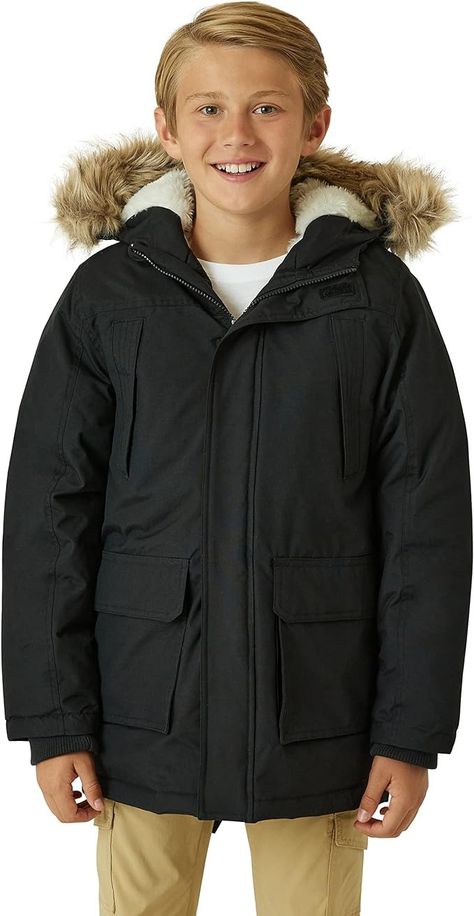 Amazon.com: Eddie Bauer Boys' Winter Coat – Waterproof Heavyweight Down Parka Jacket with Faux Fur Hood (3-20): Clothing, Shoes & Jewelry Waterproof Winter Coat, Coat Waterproof, Snow Wear, Puffer Parka, Waterproof Winter Boots, Parka Coat, Down Parka, Fur Hood, Parka Jacket