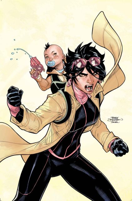 Jubilee returns to the X-Men with an orphaned baby, who she names Shogo, who was infected with Arkea. Sublime, who had followed Jubilee and Shogo to warn the X-Men about his sister, Arkea, explained that Shogo had essentially been "reset" upon Arkea leaving him and also offered the opinion that Shogo was Jubilee's son. Jubillee legally adopted Shogo. Marvel Jubilee, Kitty Pryde, New Warriors, Uncanny X-men, X Man, Comic Book Covers, Xmen, Marvel Art, Comic Artist