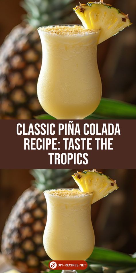 Transport yourself to a beach paradise with this easy, creamy Piña Colada recipe. Perfect blend of pineapple, coconut, and rum. Learn how to make it now! #PiñaColada #TropicalCocktail #SummerDrinks Easy Fancy Party Food, Homemade Pina Colada Recipe, How To Make A Pina Colada, How To Make Pina Colada, Pina Colada Easy Recipe, Pinacolada Cocktails Recipe, Piña Colada Recipe Alcohol, Pins Colada Recipe, Creamy Pina Colada Recipe