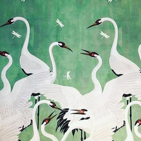 Heron Wallpaper, Soyut Sanat Tabloları, Bird Wallpaper, Pics Art, Mural Art, Artsy Fartsy, Chinoiserie, Interior Inspiration, Home Inspo