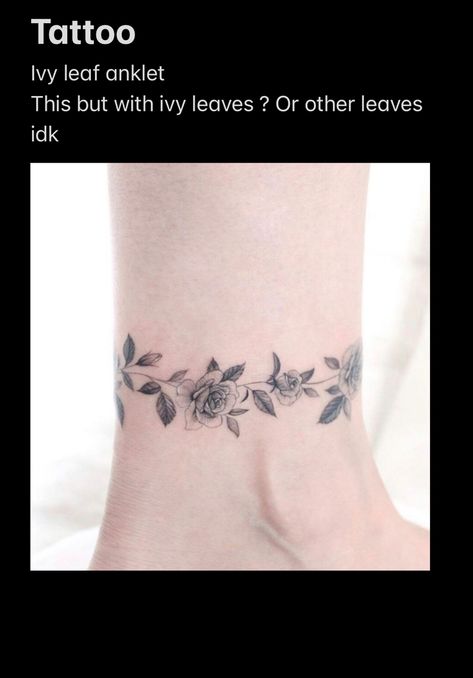 Rose Ankle Tattoos For Women Wrap Around, Fenimine Tattoos, Wrap Around Ankle Tattoos, Tattoo Armband, Anklet Tattoo, Rose Tattoo On Ankle, Cute Halloween Tattoos, Rose Tattoos For Women, Ankle Tattoos For Women