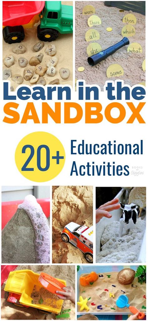 These sandbox learning activities are a fun way make play time educational. Preschoolers will love all these ideas for learning in the sandbox. Learning Activities For Preschoolers, Ideas For Learning, Preschool Sensory, Playful Learning, Motor Development, Activities For Preschoolers, Sand Play, Sensory Table, Homeschooling Ideas