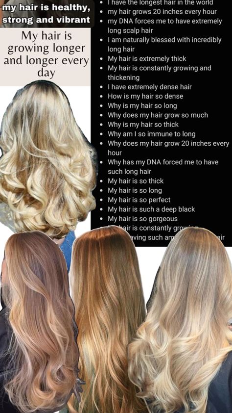 Healthy long hair affirmations Healthy Bleached Hair, Long Hair Routine, Hair Affirmations, Long Healthy Hair, Hair Healthy, Hair Routine, Bleached Hair, Hair Routines, Grow Hair