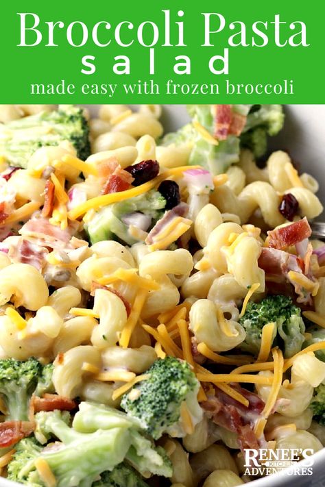 sugar Easy Broccoli Pasta, Xmas Meals, Broccoli Pasta Salad, Garden Salads, Broccoli Pasta Salads, Summer Potluck, Easy Broccoli, Super Salads, Easy Pasta Salad Recipe