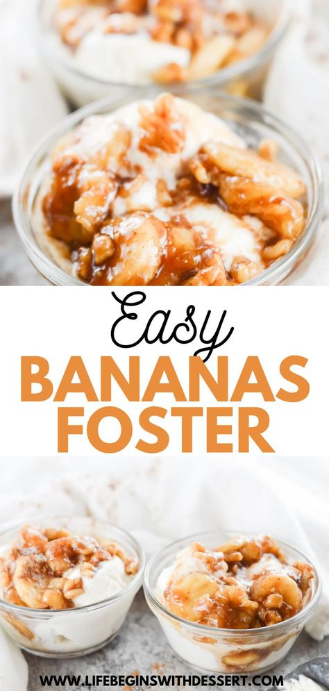 Bananas Foster Recipe Easy, Bananas Foster Recipe, Banana Foster Recipe, Banana Foster, Fast Desserts, Banana Dessert Recipes, Easy Dessert Recipes Quick, Ice Cream Shops, Quick Dessert Recipes