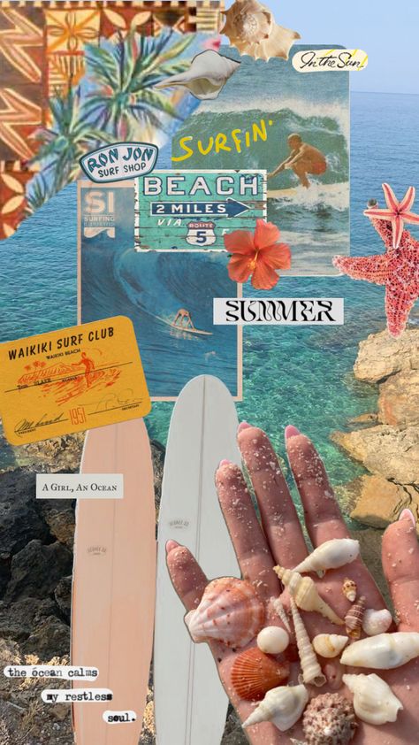 Surfer Room, Beachy Wallpapers, Beach Wall Collage, Surf Aesthetic, Beach Girl Aesthetic, Surfing Pictures, Surf Poster, Preppy Wallpaper, Photo Wall Collage