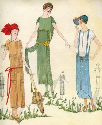 Illustration of Women in 1920s Fashion Postcards, Greetings Cards, Art Prints, Canvas, Framed Pictures, T-shirts & Wall Art by Corbis Women In 1920s, Illustration Of Women, Selling Crafts Online, Illustration Art Nouveau, Simple Artwork, Crafts To Make And Sell, Art Video, Fashion Painting, 1920s Fashion