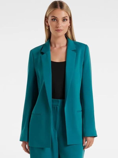 Teal Suit, Teal Pants, Teal Blazer, Boyfriend Blazer, Fashion Forever, Forever New, Colby, Exclusive Fashion, Petite Fashion