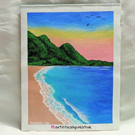 Acrylics on canvas pad Acuarela Ideas, Paintings Nature, Acrylic Gouache, Sketch Pad, Cute Paintings, 수채화 그림, Creative Painting, Oil Pastels, Mini Canvas Art