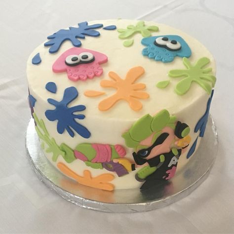 Nintendo Party, 2 Cake, 11th Birthday, Cake Creations, Creative Cakes, Cute Cakes, Splatoon, From Instagram, Layer Cake