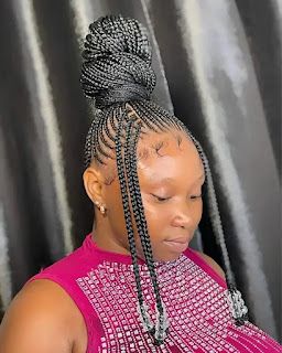 Classic Shuku Hairstyles 2023: 30 New & Stunning African Styles For Ladies Artboard 1 Two Shuku Hairstyle, Shuku Hairstyle, Loose Braid Hairstyles, Latest Braided Hairstyles, Ghana Weaving, Curly Hair Braids, African Styles, Loose Braids, Quick Braided Hairstyles