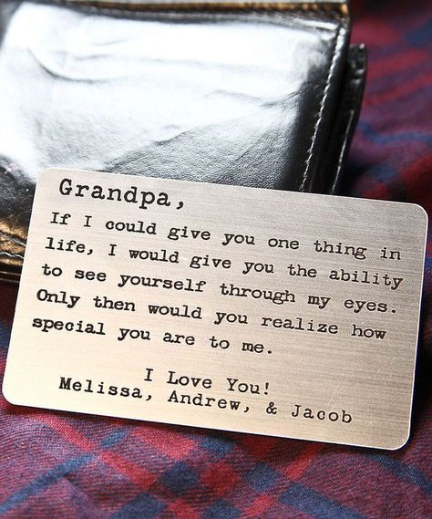 Dear Grandpa, Grandpa Birthday Card, Grandpa Quotes, Grandpa Christmas Gifts, Personalized Wallet Card, Grandpa Christmas, Grandpa Birthday Gifts, Wallet Insert Card, Grandpa Birthday