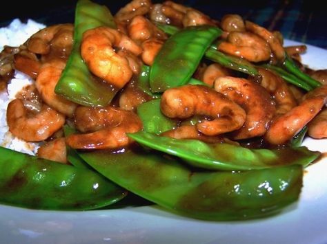 Shrimp With Snow Peas Recipe - Food.com Snow Pea Stir Fry, Best Chinese Recipes, Snow Peas Recipe, Snow Pea, Peas Recipe, Shrimp Boat, Best Chinese Food, Quick Stir Fry, Thai Cooking