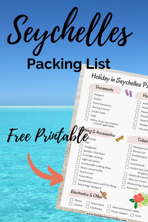 Island Holiday Packing List, Seychelles Packing List, Seychelles Vacation Outfits, Vacation Africa, Seychelles Vacation, Seychelles Travel, Holiday Packing Lists, Seychelles Beach, Bad Sunburn