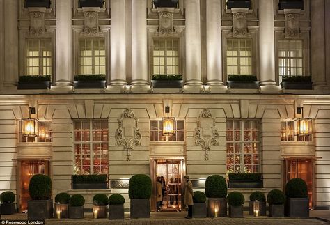 Smartly dressed staff members in jackets designed by Nicholas Oakwell stand in the courtya... Rosewood London, London Accommodation, Rosewood Hotel, Hotel In London, Asian Garden, Luxury London, Hotel Stay, London Restaurants, London Hotels