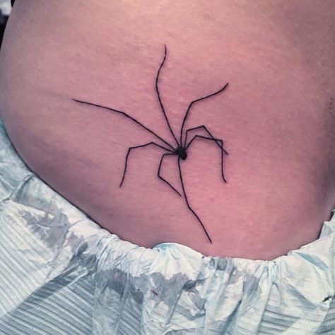 Little daddy long leg Daddy Long Legs Spider Tattoo, Daddy Long Leg Tattoo, Stick And Poke Spider, Spider Stick And Poke, Daddy Long Legs Spider, Awareness Tattoo, Funky Tattoos, Party Tattoos, Bug Tattoo