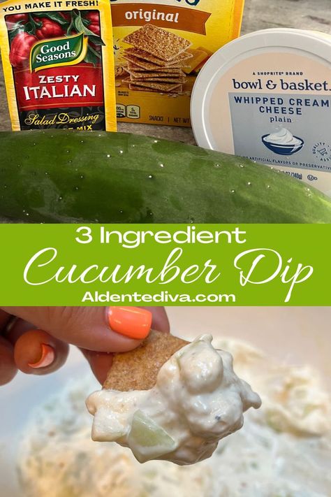 Cucumber Dip Recipe, Summer Dip, Cheese Salad Dressing, Cucumber Dip, Appetizers Easy Dips, Easy To Make Recipes, Zesty Italian Dressing, Recipes For The Whole Family, Cucumber Recipes