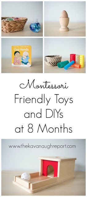 Montessori friendly toys and DIYs for 8-month-olds. These materials are perfect for Montessori babies at home. 8 Month Old Toys, Montessori Activities Baby, Perlengkapan Bayi Diy, Crafts By Month, Diy Montessori Toys, Month Ideas, Montessori Diy, Baby Montessori, Montessori Baby Toys