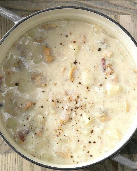 Taste of Home Low Sodium Soup, Holiday Soups, Clam Chowder Recipe, New England Clam Chowder, Fish Chowder, Potato Chowder, Seafood Chowder, Chowder Recipe, Clam Recipes