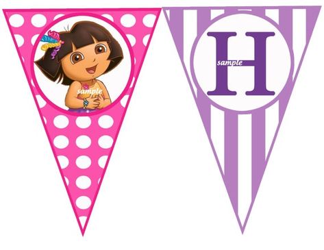 Explorer Theme, Explorer Birthday Party, Dora Birthday, Happy Birthday Banner Printable, Printable Banner Letters, Girls 3rd Birthday, Happy Birthday Printable, Ballerina Birthday Parties, Birthday Party Printables