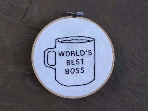 The Office Embroidery, Office Embroidery, Sassy Embroidery, Diy Embroidery Thread, Portrait Embroidery, Weaving Wall Hanging, Hand Embroidery Projects, Cute Embroidery, Sewing Embroidery Designs