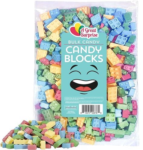 Pinata Candy, Lego Friends Party, Lego Candy, Lego Decorations, Hard Candy Lollipops, Lego Birthday Party, Lego Birthday, Lego Bricks, Bulk Candy