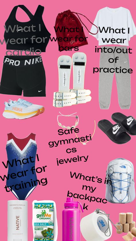 MY morning gymnastics practice What To Wear To Gymnastics, Gymnastics Outfits For Practice, Sports Bag Essentials, Gymnastics Gear, Gymnastics Camp, Gymnastics Practice, Gymnastics Bags, Gymnastics Competition, Gymnastics Gym