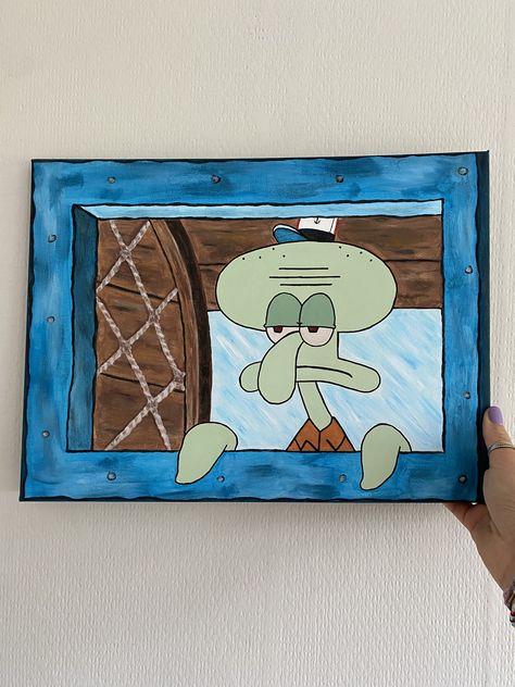 Cartoon Acrylic Painting Ideas, 90s Cartoon Paintings, Acrylic Painting Ideas Cartoon, Easy Character Paintings On Canvas, Character Canvas Painting, Cartoon Acrylic Painting, Acrylic Painting Cartoon Characters, Cartoon Paintings Easy, 90s Painting Ideas