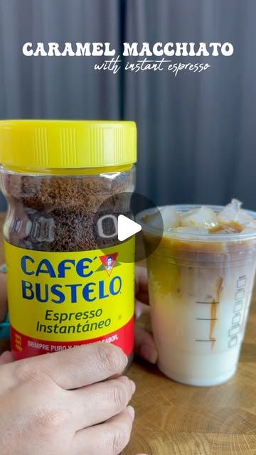 Cafe Bustelo Recipe, Cafe Bustelo Iced Coffee, Cafe Bustelo Instant Espresso Recipe, Instant Espresso, Cafe Bustelo, Espresso Recipes, Caramel Macchiato, Iced Latte, Instant Coffee