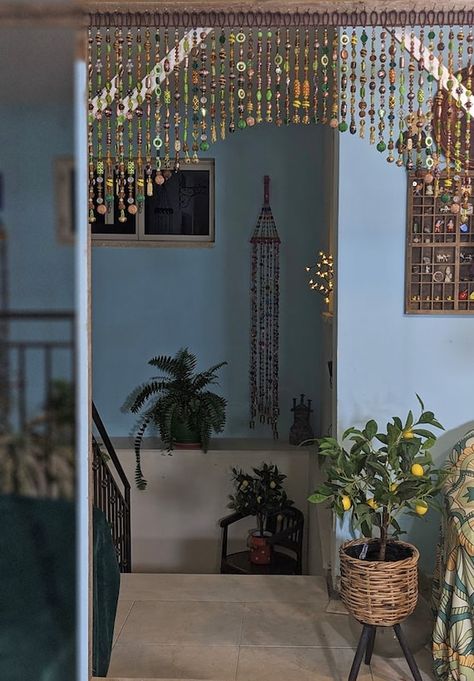 Beaded Window Valance, Beaded Archway, Beaded Window Curtain, Beaded Curtain Pattern, Beaded Window Hanging, Sensory Aesthetic, Bead Curtain Doorway, Beaded Curtains Window, Bead Wall Art