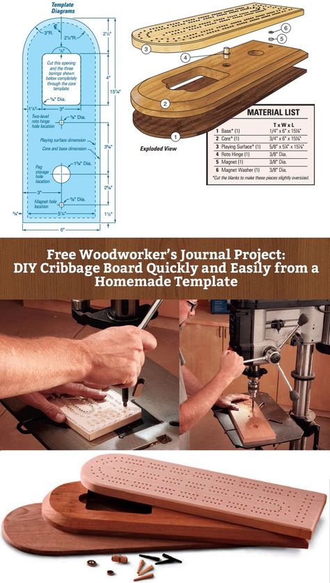 Diy Cribbage Board, Cribbage Board Template, Custom Cribbage Board, Woodworking Jigsaw, Woodworking School, Board Template, Wood Games, Cribbage Board, Woodworking Machinery