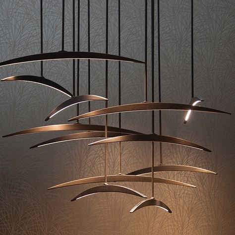 Lighting | Lorenzo Tondelli Lobby Chandelier, Natural Chandeliers, Restaurant Lamp, Bird Lamp, Interior Light Fixtures, Lamp Study, Decoration Lamp, Luxury Italian Furniture, Bronze Lamp