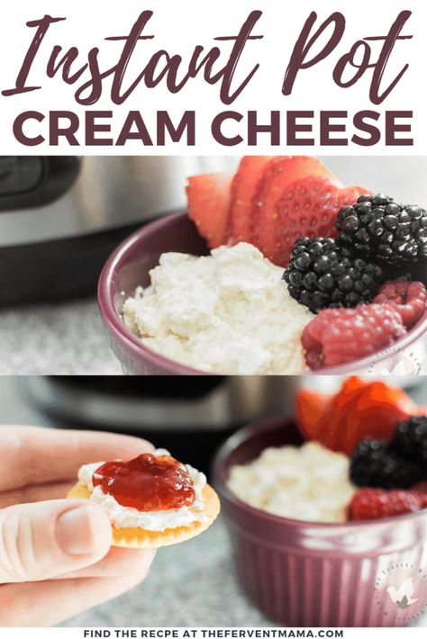 Instant Pot Cream Cheese, Cheese Recipes Homemade, Cheese Making Recipes, Instant Pot Yogurt, Cream Cheese Recipe, Spreadable Cheese, Instant Pot Air Fryer, Food Instant Pot, Instant Pot Meals