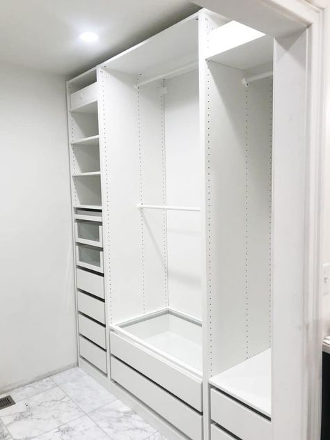 Installing our IKEA Pax Wardrobes (plus, Tips for Planning and Shopping for Pax!) - Chris Loves Julia Ikea Closet Hack, Ideas Armario, Pax Closet, Ikea Pax Closet, Ikea Wardrobe, Ikea Closet, Closet Hacks, Ikea Pax Wardrobe, Closet Renovation